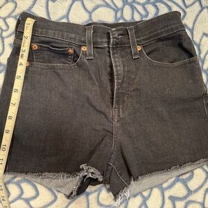 Levi's Black Jean Shorts Raw Hem size 27
